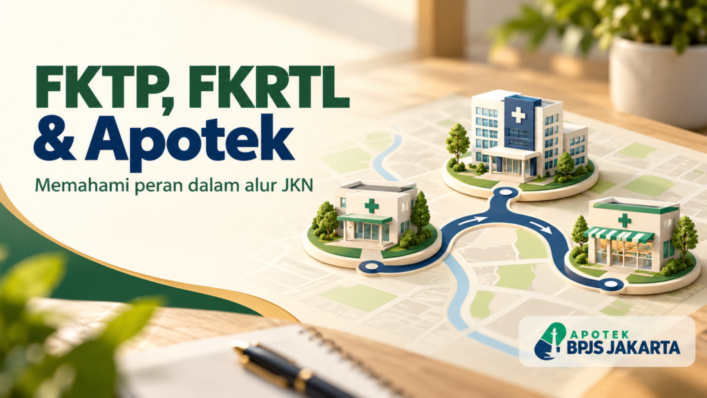 Ilustrasi peran FKTP, FKRTL, dan apotek dalam alur layanan JKN